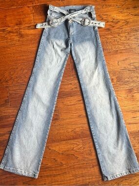 Atmosphere Vintage Flared Jeans with Studded Belt